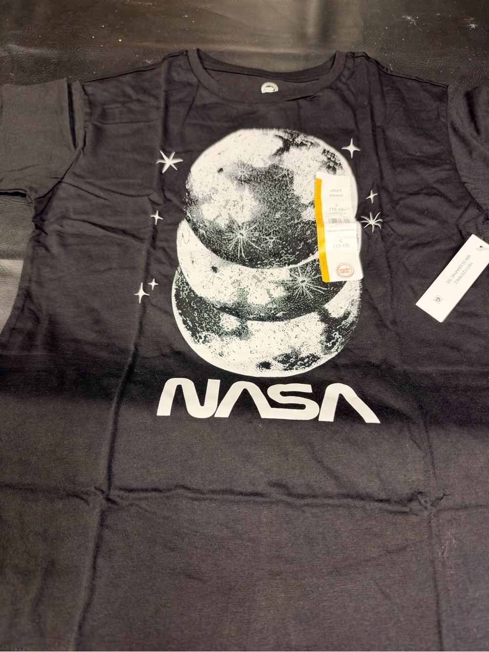 wonder nation Black NASA Stacked Moon Graphic Tee